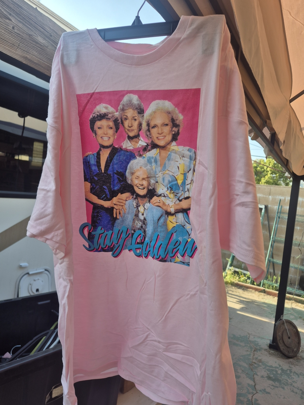 Stay Golden Pink Graphic Kids Tee